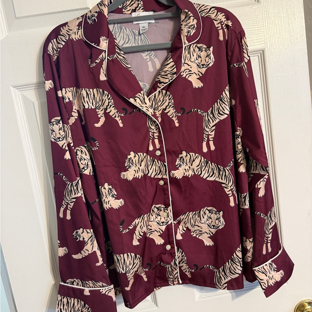 Averie Women's Full Pajama Set XXL - Tiger Print